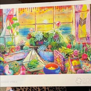 🧩 2000 piece Buffalo “Good Vibes” Aimee Stewart artwork with poster. Complete.